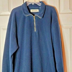 Bugle Boy Fleece Quarter Zip Pullover Shirt Shacket 80's 90's Pockets